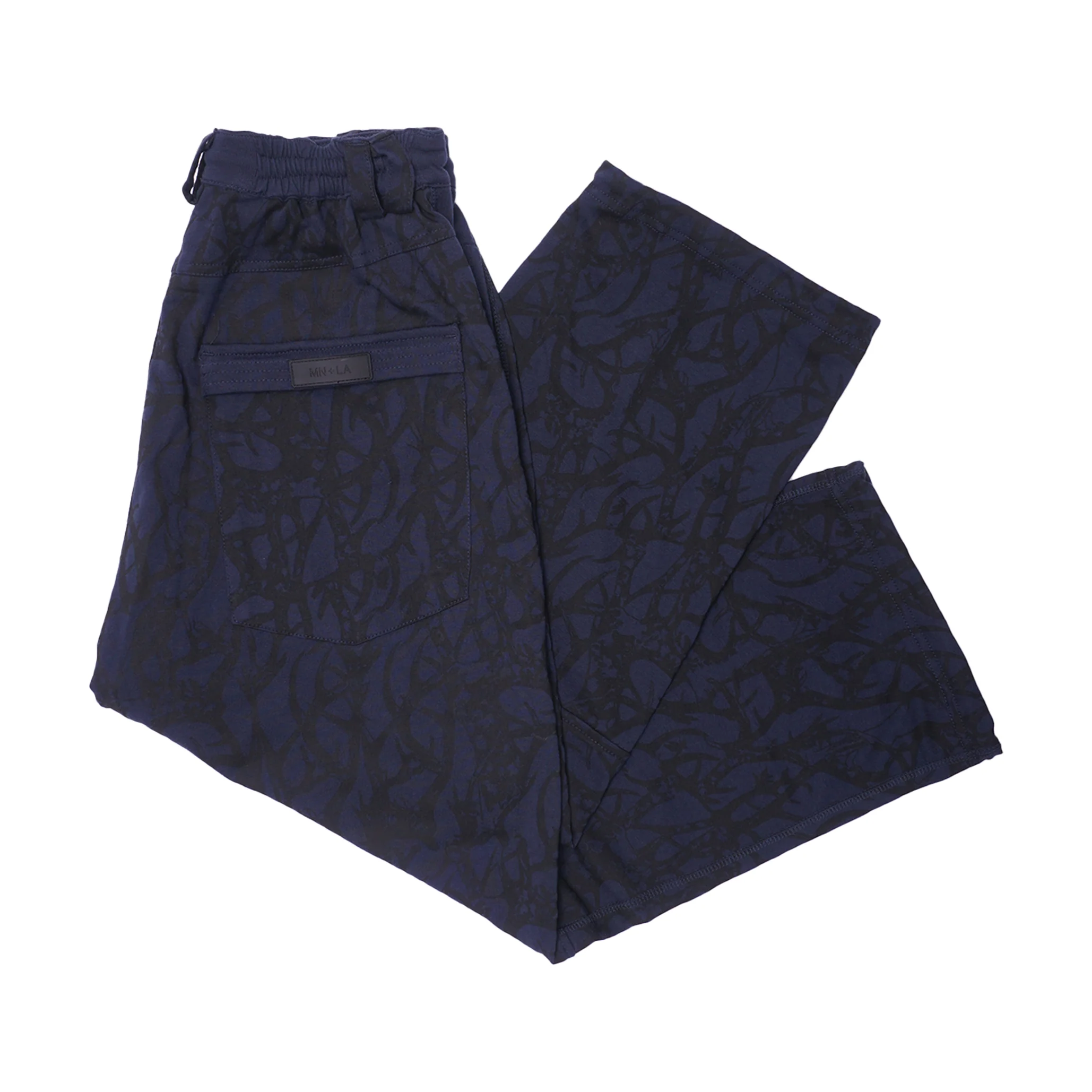 "VINES AND THORNS" OVERPOCKET PHAT PANTS IN NAVY - Image 3