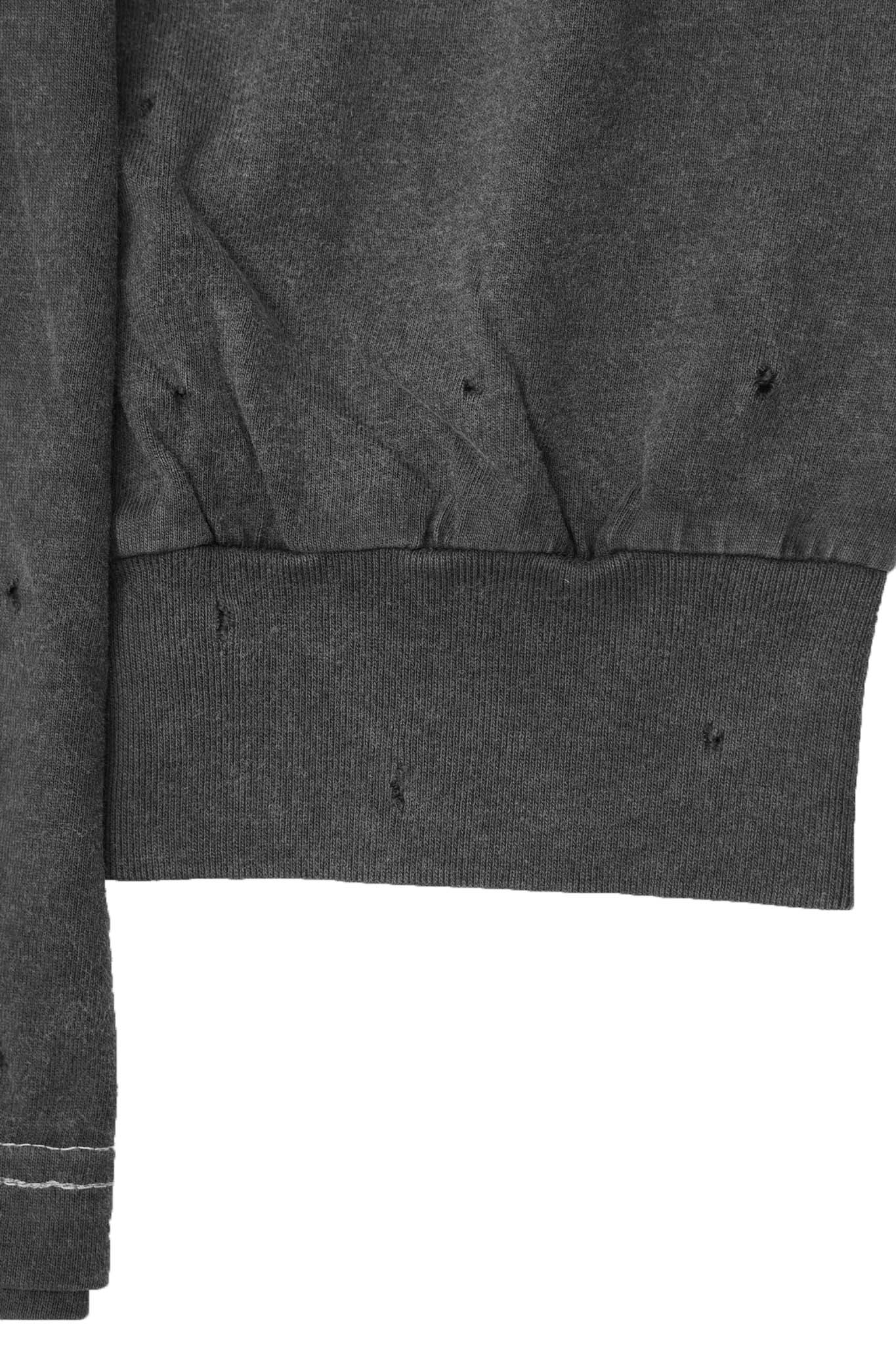 VINTAGE TATTERED LONGSLEEVE TEE IN GOLEM GREY - Image 6