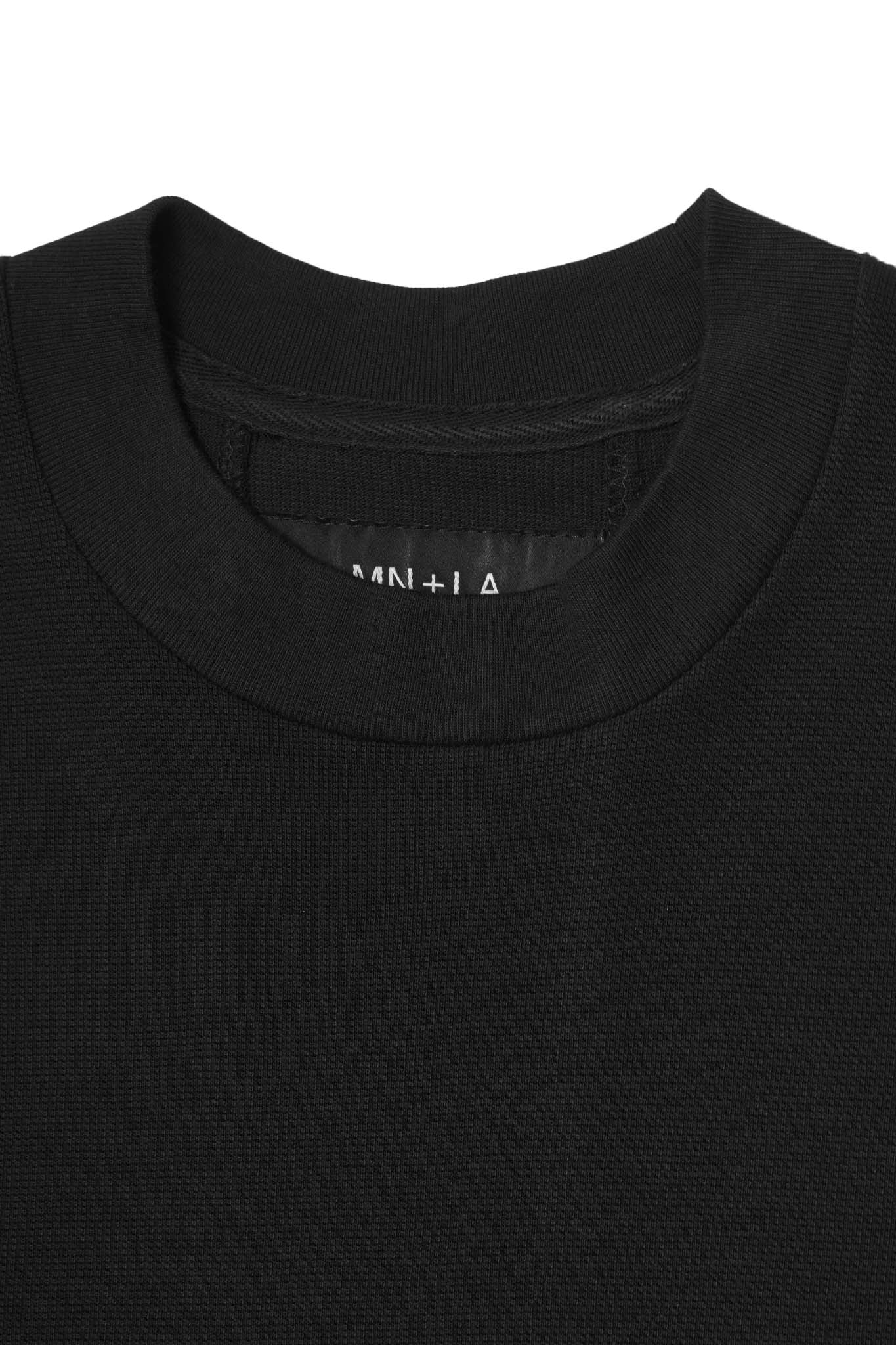 WAFFLE WEAVE MOCK NECK TEE V4 IN ANTHRACITE - Image 3