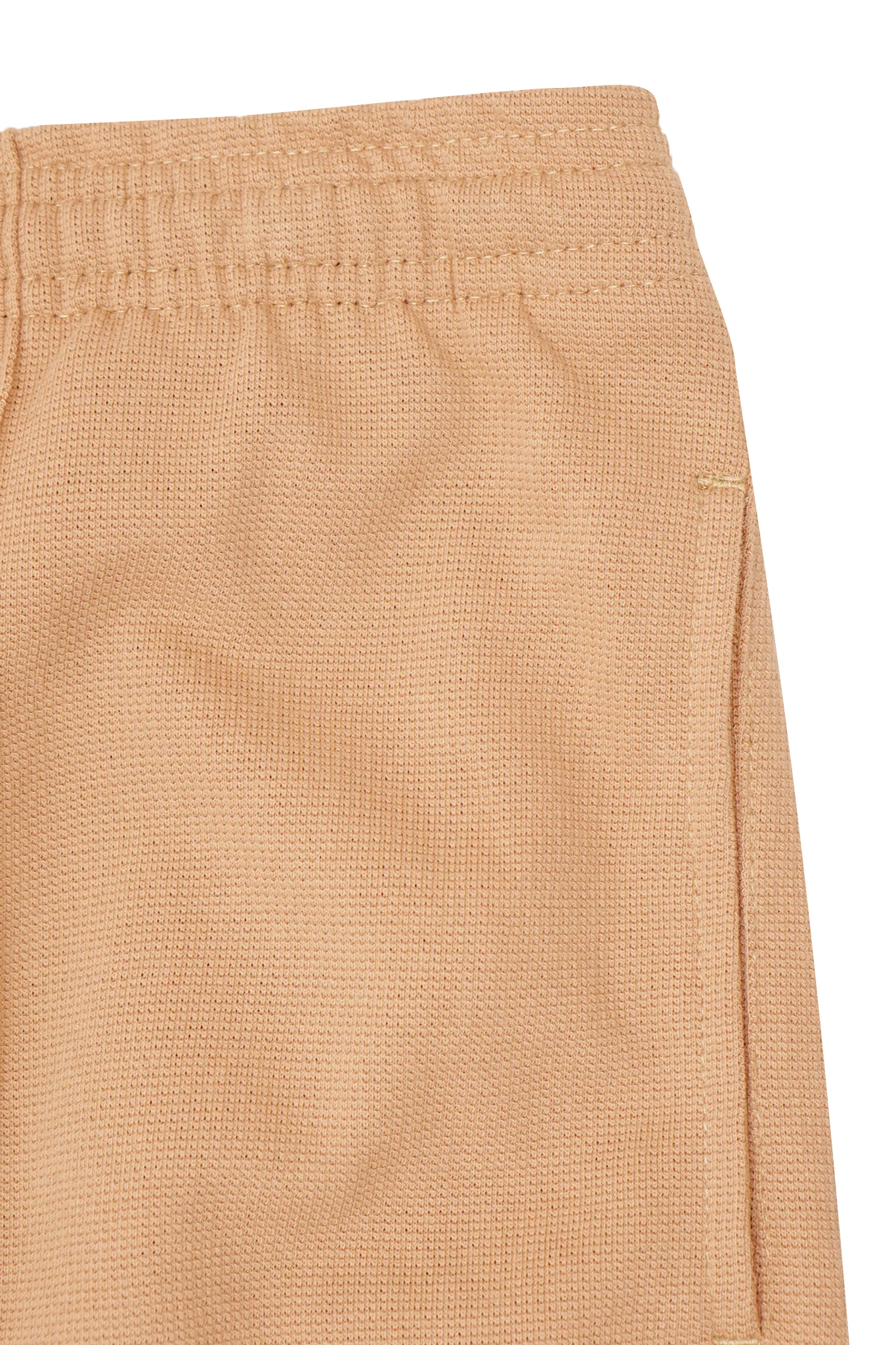 WAFFLE WEAVE PLEATED CROPPED PANTS IN WHEAT - Image 6