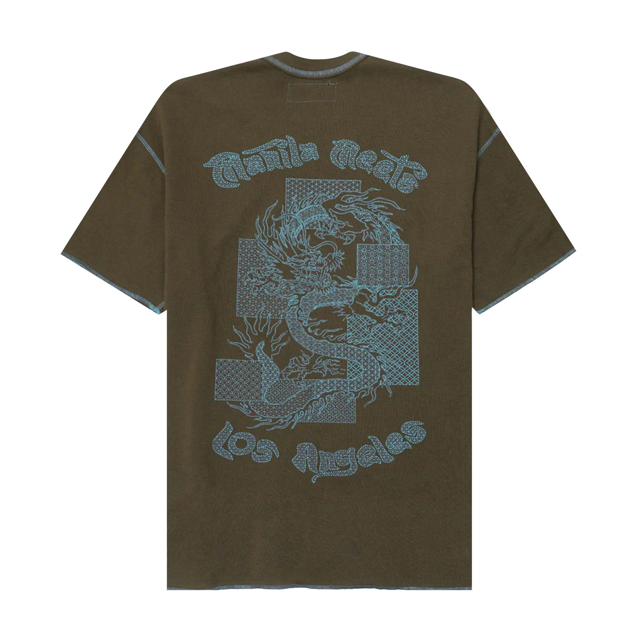 "YEAR OF THE DRAGON" MILITIA BOX TEE IN OLIVE - Image 2