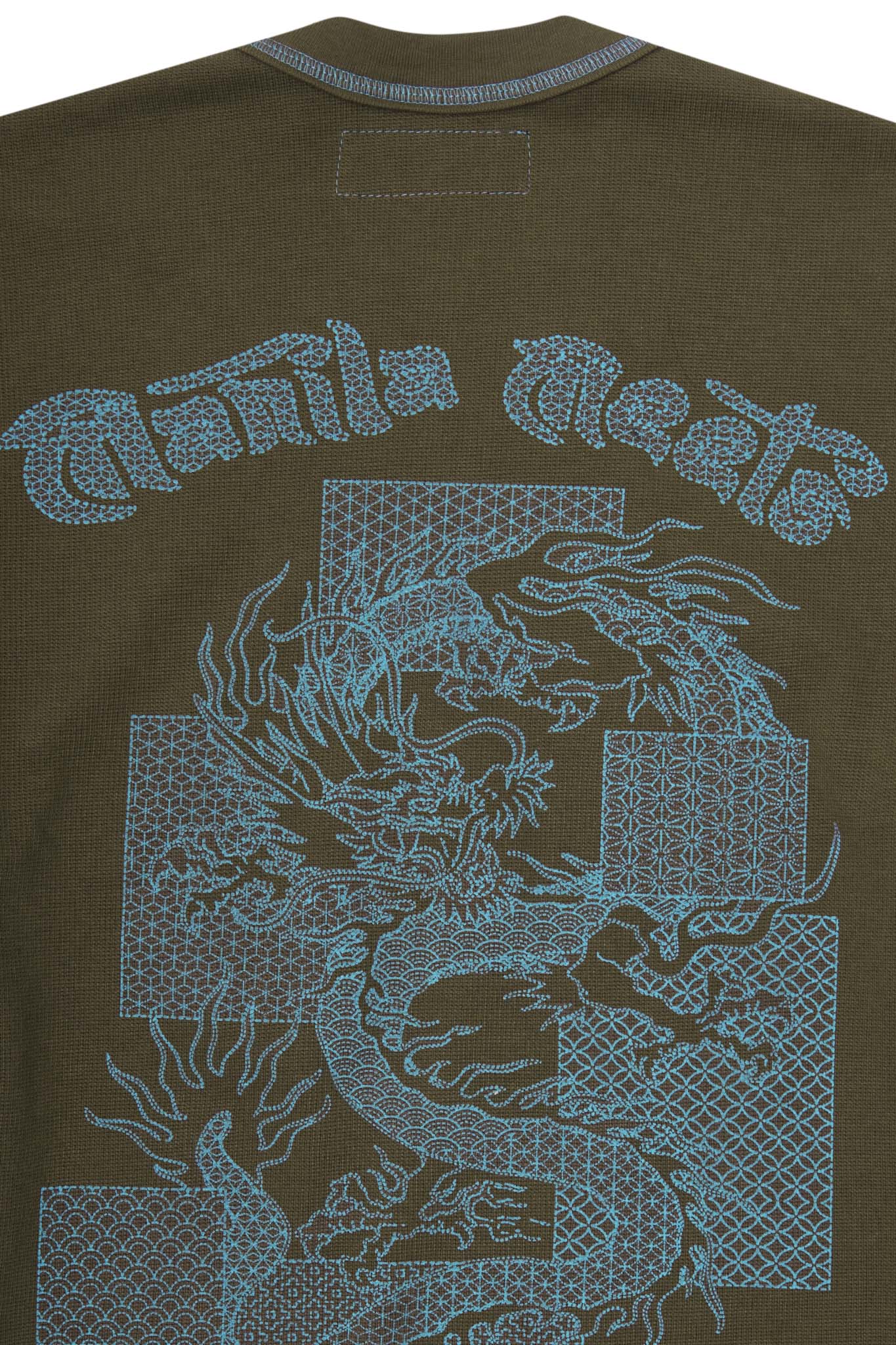 "YEAR OF THE DRAGON" MILITIA BOX TEE IN OLIVE - Image 8