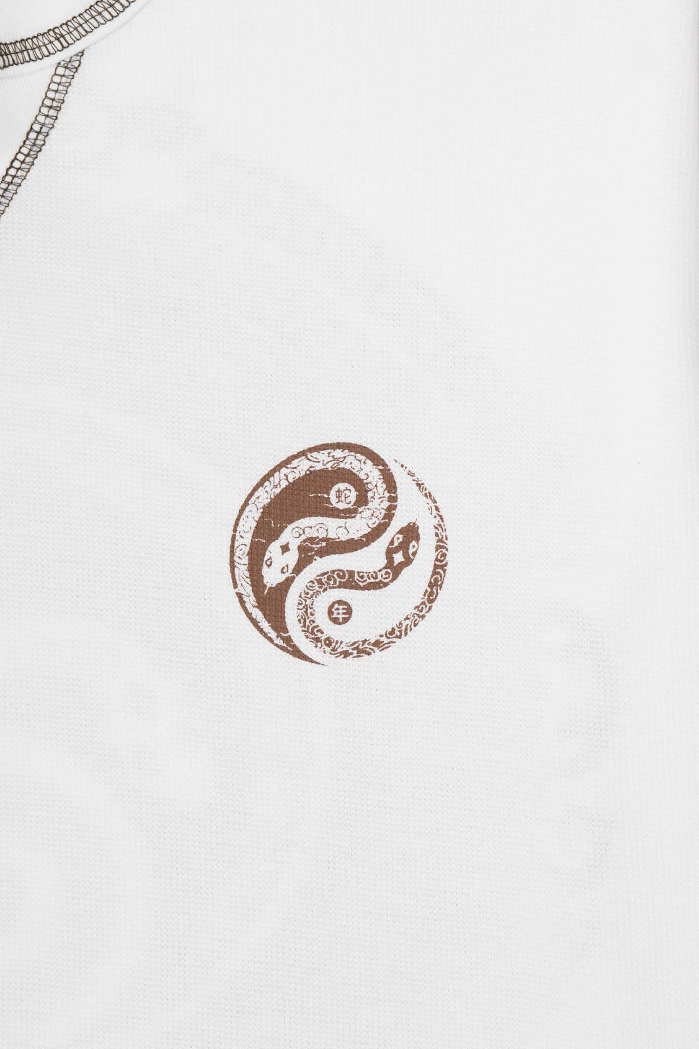 "YEAR OF THE SNAKE" WAFFLE TEE IN MOSS GREEN - Image 7